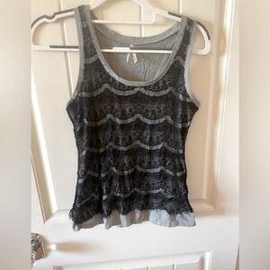 Cotton Candy black and grey lace tank top